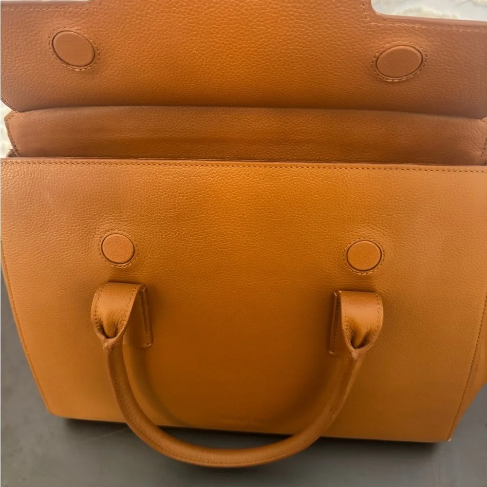 Tan Leather Laptop Tote - Structured Women's Work Bag by Wool and Oak